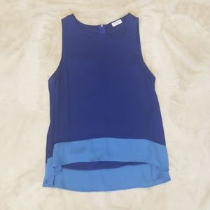Tobi Blue Hi Low Tank Top